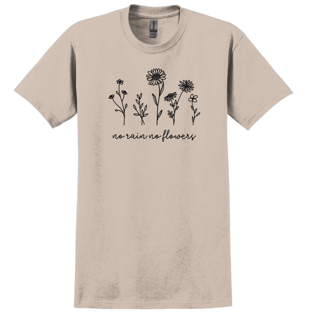 Dressing Festive No Rain No Flowers T-shirt sand