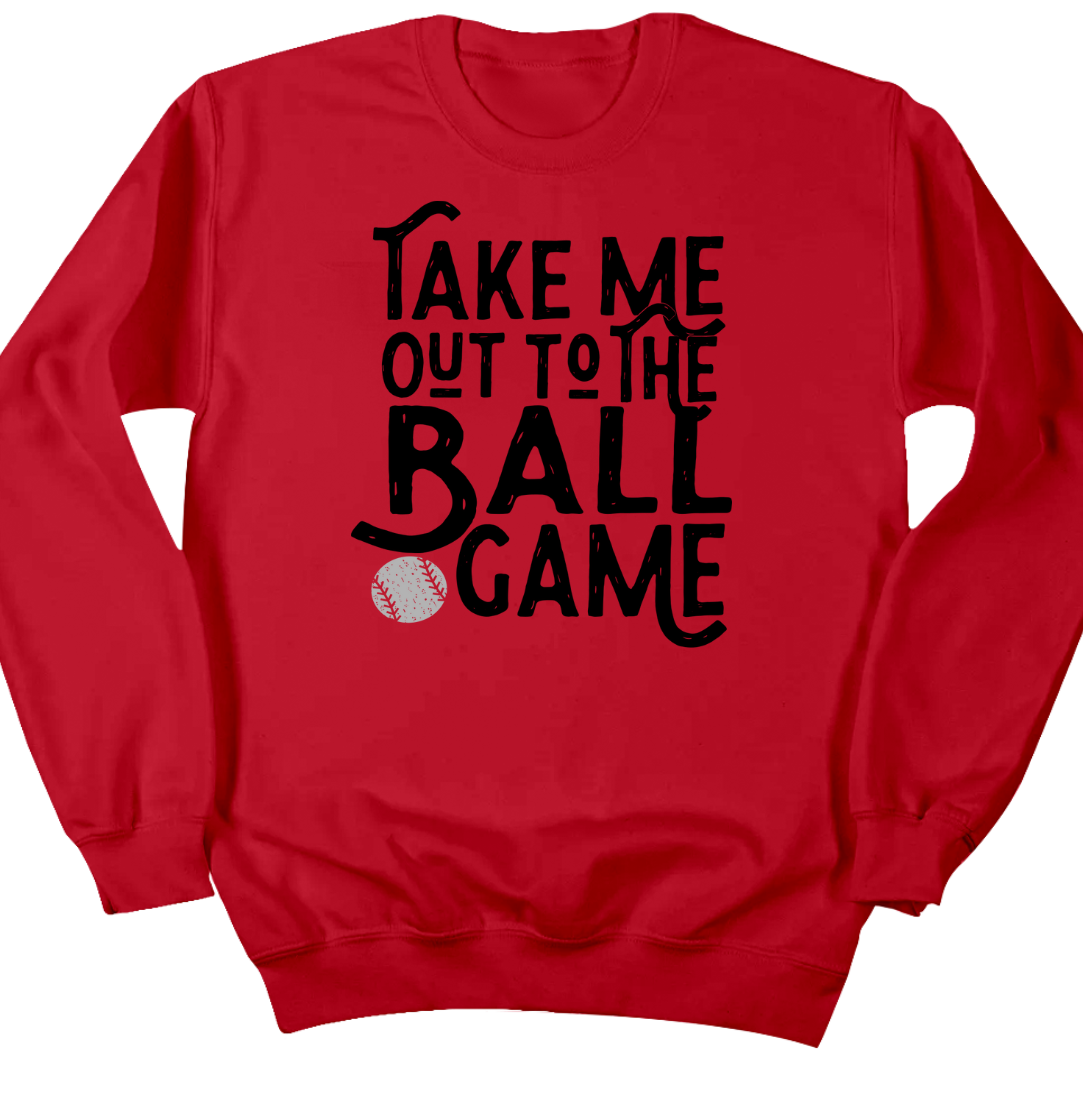 Take Me Out to the Ball Game Dressing Festive red crew