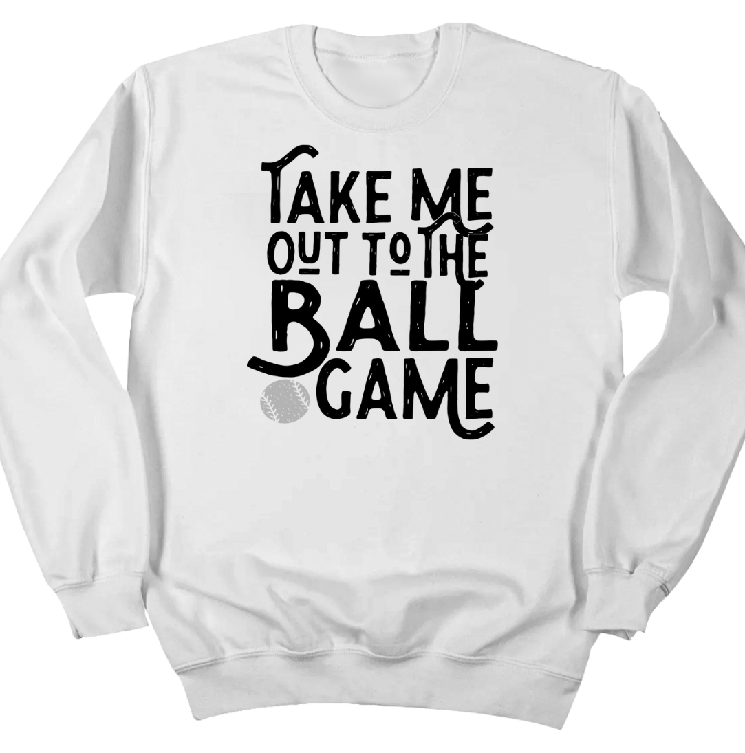 Take Me Out to the Ball Game Dressing Festive white crew