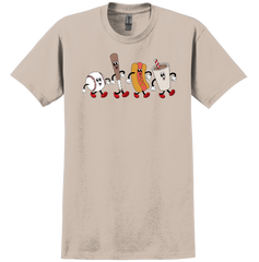 Retro Baseball Snacks Dressing Festive T-shirt sand