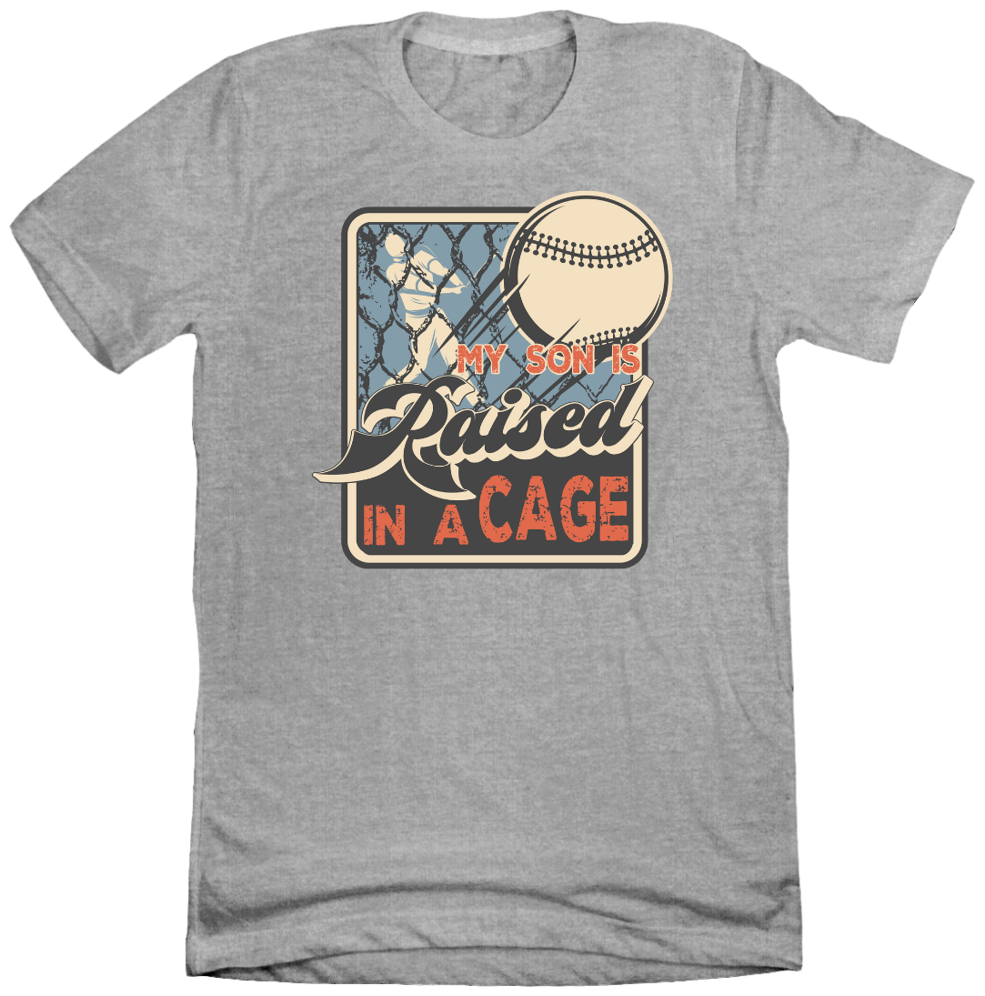 My Son is Raised in a Cage Dressing Festive grey T-shirt