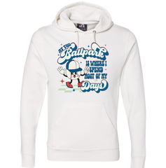At The Ballpark is Where I Spend Most of My Days Dressing Festive white hoodie