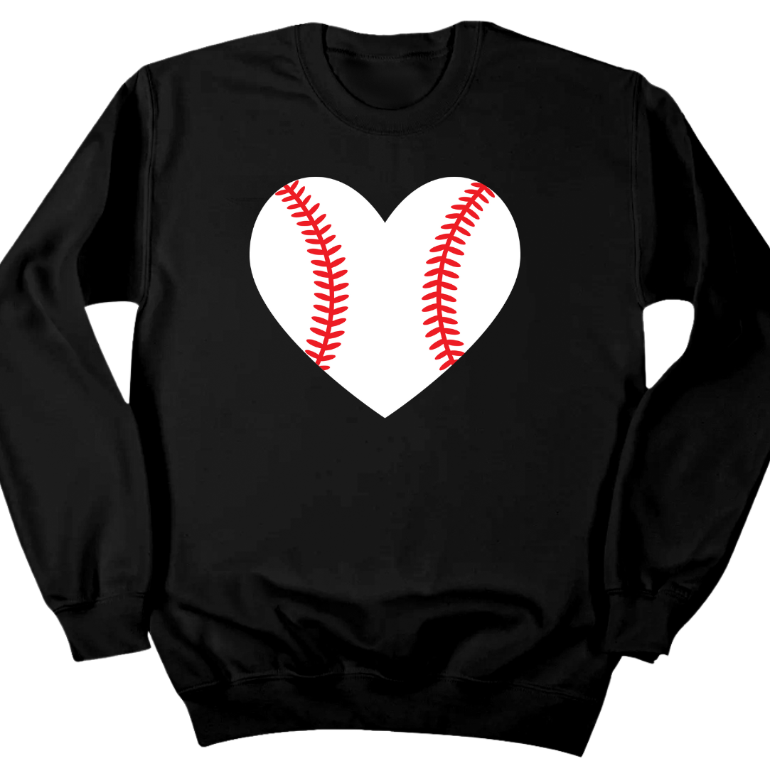 Baseball Heart Dressing Festive black crew