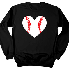 Baseball Heart Dressing Festive black crew
