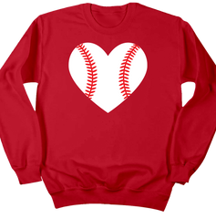 Baseball Heart Dressing Festive red crew