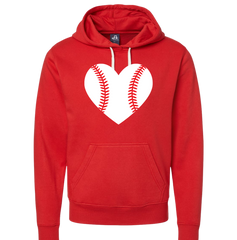 Baseball Heart Dressing Festive red hoodie