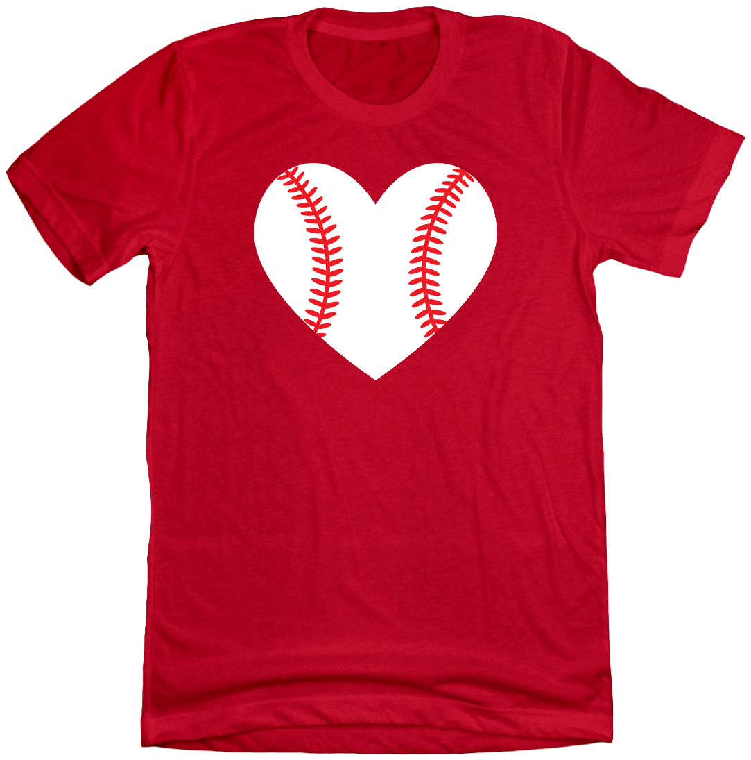 Baseball Heart Dressing Festive red T-shirt