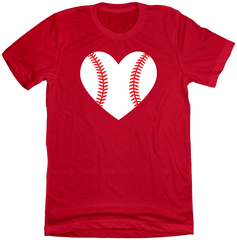 Baseball Heart Dressing Festive red T-shirt