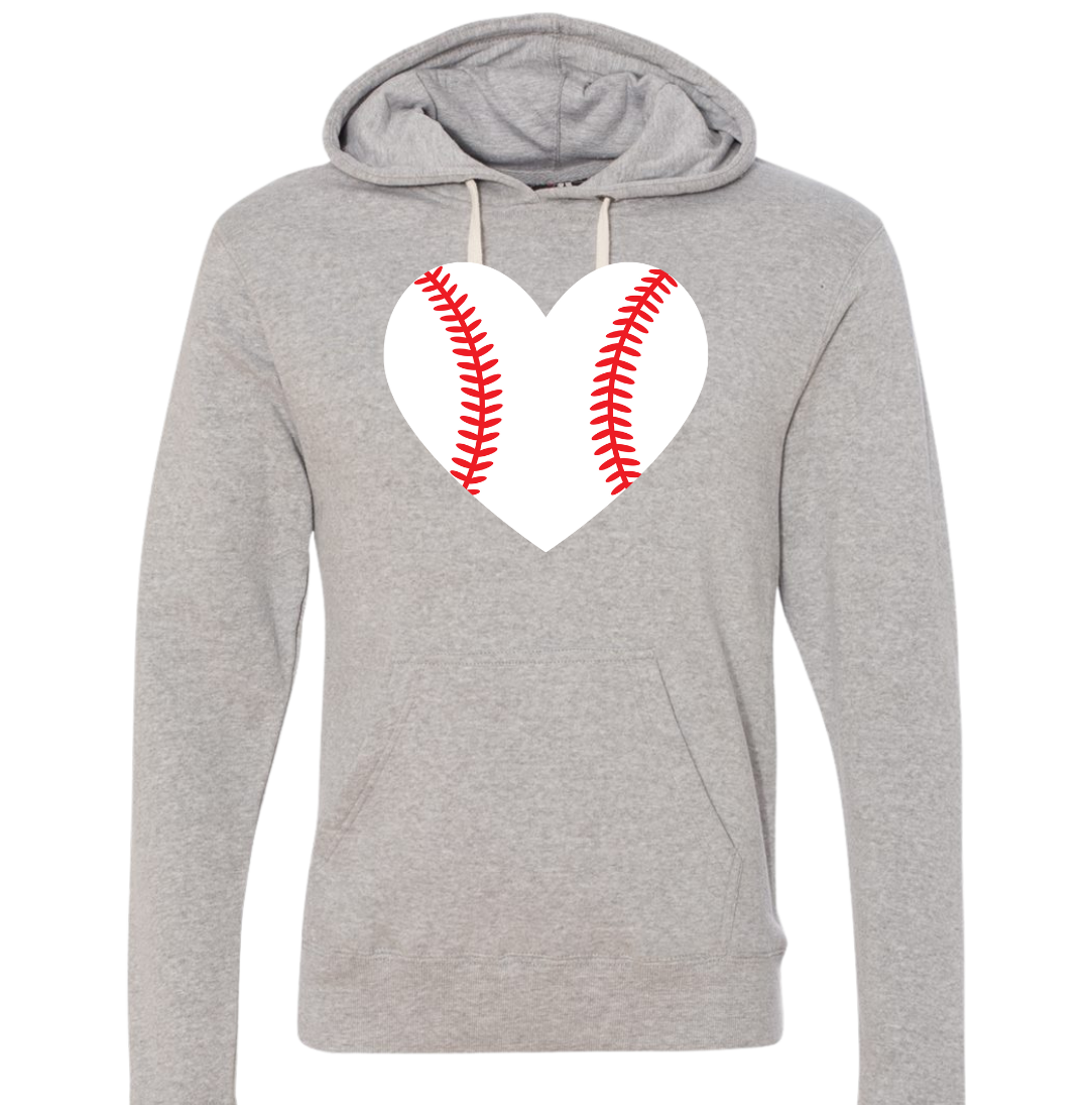 Baseball Heart Dressing Festive grey Hoodie