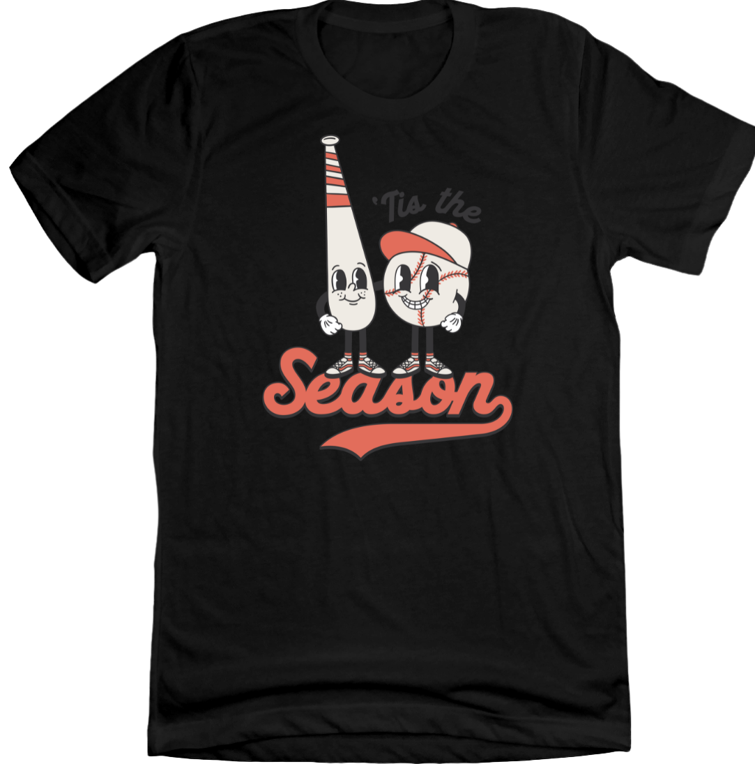 Tis Baseball Season Dressing Festive black T-shirt