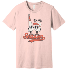 Tis Baseball Season Dressing Festive soft pink T-shirt