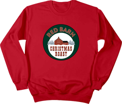 Red Barn Christmas Roast Coffee Dressing Festive Red crewneck