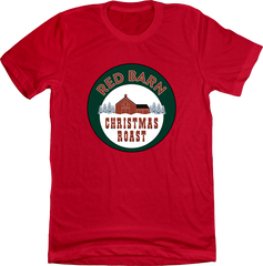 Red Barn Christmas Roast Coffee Dressing Festive Red T-shirt