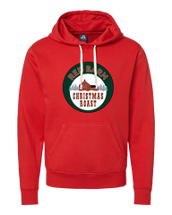 Red Barn Christmas Roast Coffee Dressing Festive Red hoodie