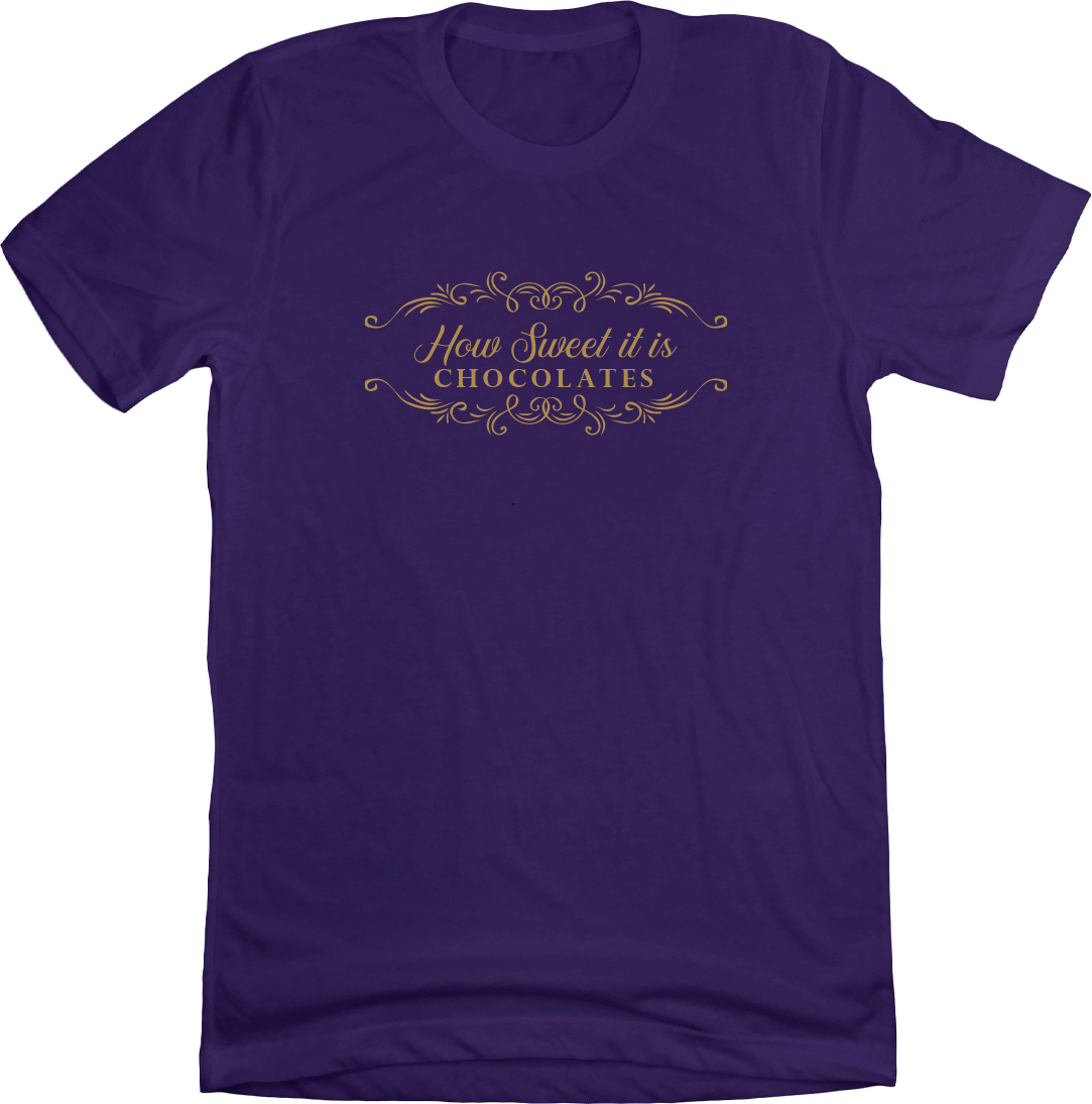 How Sweet it is Chocolate Purple T-shirt Dressing Festive
