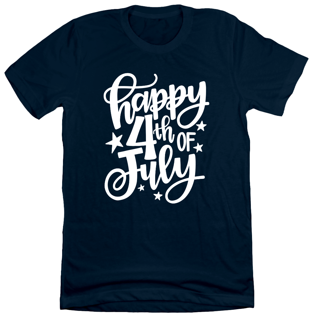 Happy 4th of July Dressing Festive navy T-shirt