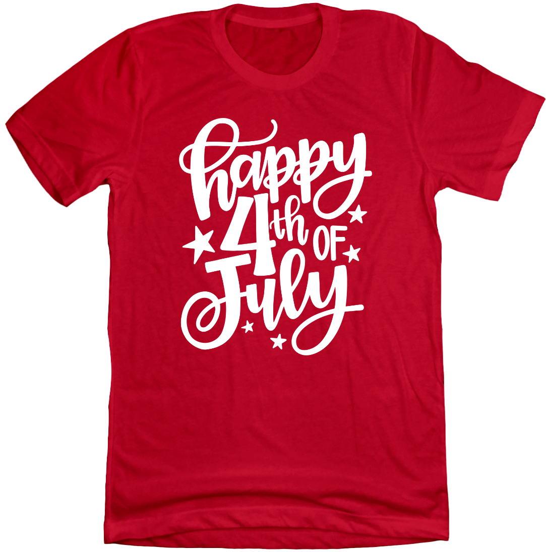 Happy 4th of July Dressing Festive red T-shirt