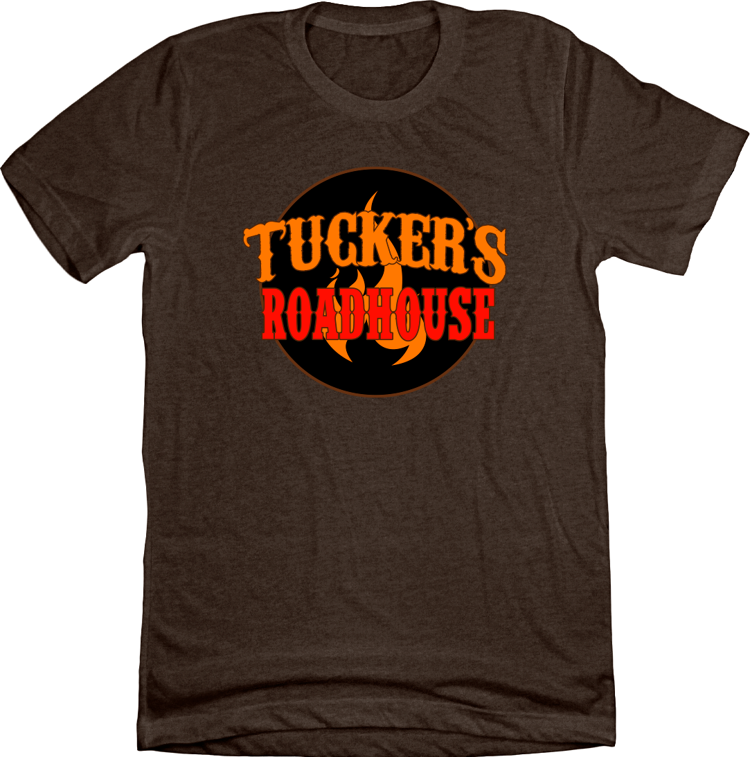 Tucker's Roadhouse Logo Dressing Festive brown T-shirt
