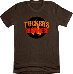 Tucker's Roadhouse Logo Dressing Festive brown T-shirt