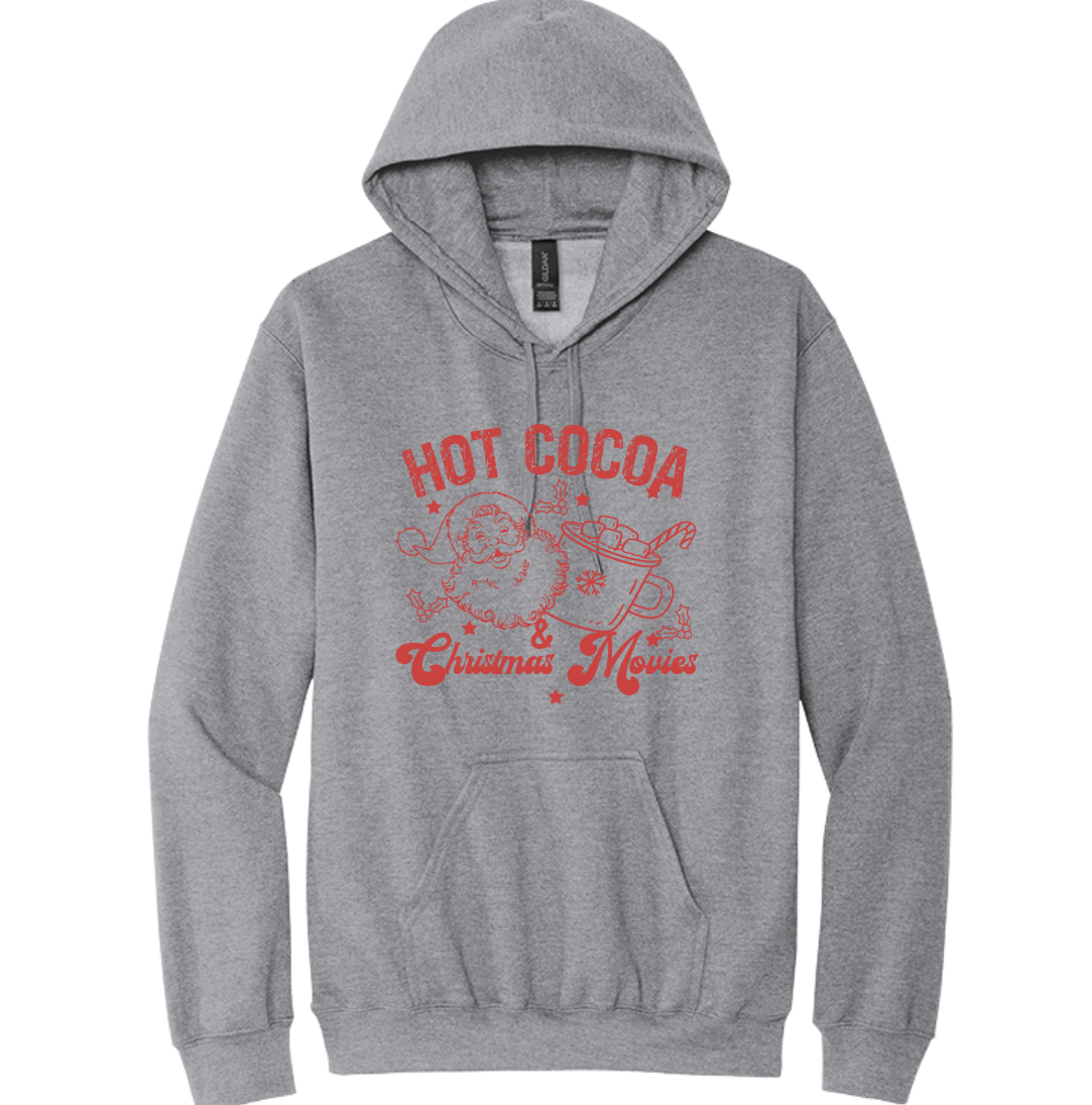Hot Cocoa and Christmas Movies Dressing Festive grey hoodie
