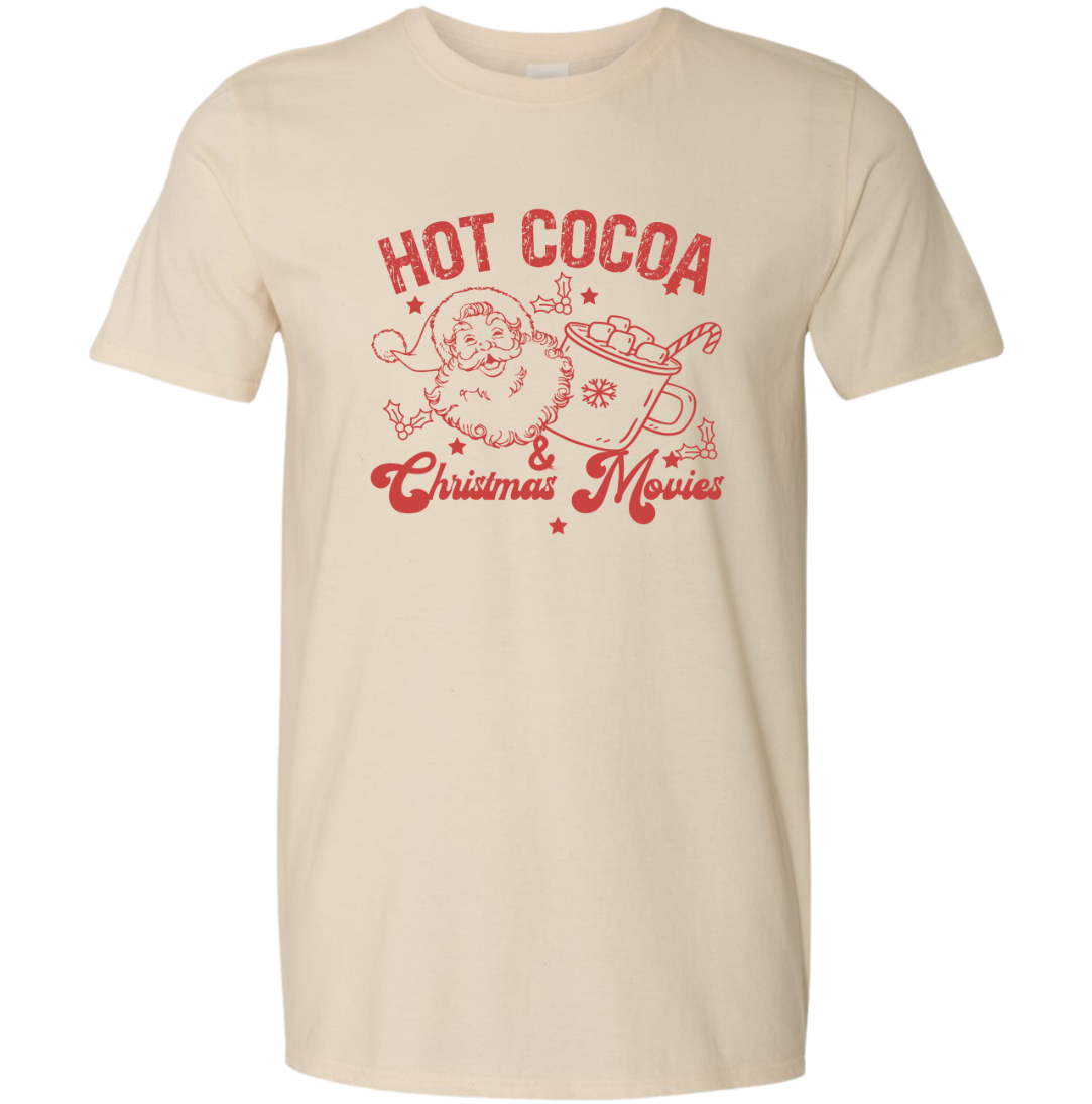 Hot Cocoa and Christmas Movies Dressing Festive natural white T-shirt