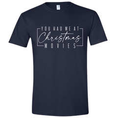 You Had Me at Christmas Movies Dressing Festive Navy T-shirt