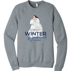 Walking in a Winter Wonderland Snow Bride Dressing Festive grey crewneck