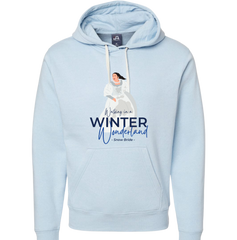 Walking in a Winter Wonderland Snow Bride Dressing Festive light blue hoodie