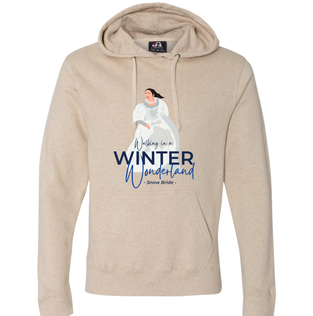 Walking in a Winter Wonderland Snow Bride Dressing Festive oatmeal hoodie