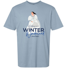 Walking in a Winter Wonderland Snow Bride Dressing Festive stone blue t-shirt