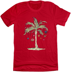 Palm Tree Christmas T-shirt Dressing Festive red