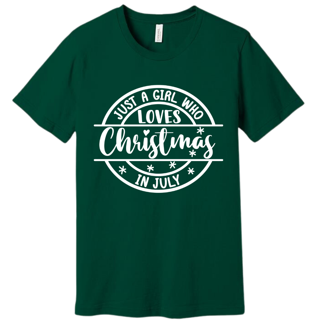 Just a Girl That Loves Christmas Movies Dressing Festive T-shirt evergreen