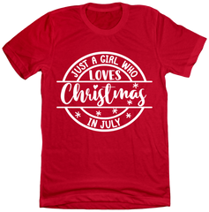 Just a Girl That Loves Christmas Movies Dressing Festive T-shirt red