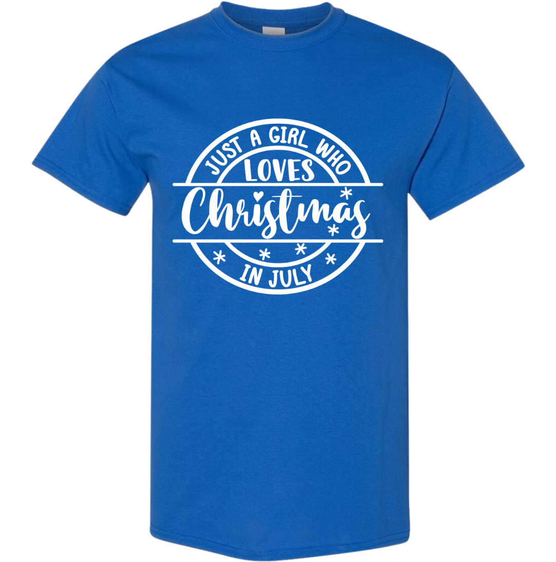 Just a Girl That Loves Christmas Movies Dressing Festive T-shirt blue