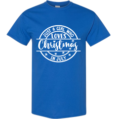 Just a Girl That Loves Christmas Movies Dressing Festive T-shirt blue
