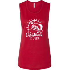 Christmas in July White Version Dressing Festive red muscle tank