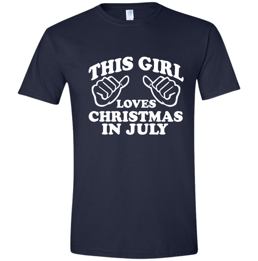 This Loves Girl Christmas in July Dressing Festive T-shirt navy