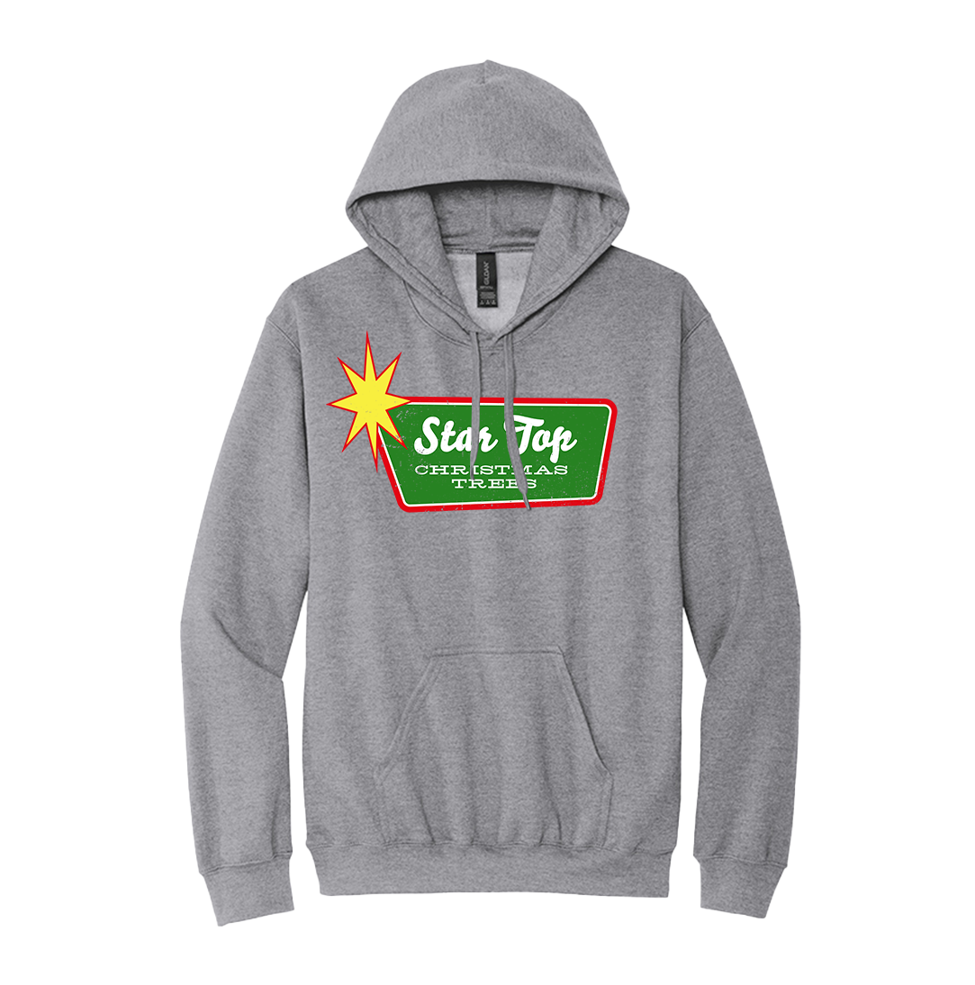 Star Top Christmas Trees Fleece Dressing Festive grey Hoodie