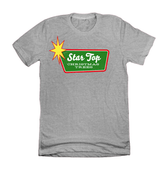 Star Top Christmas Trees T-shirts Dressing Festive grey tee