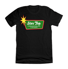 Star Top Christmas Trees T-shirts Dressing Festive black tee