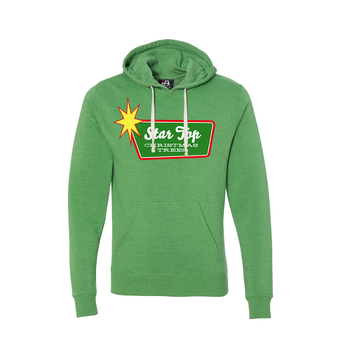 Star Top Christmas Trees Fleece Dressing Festive green hoodie