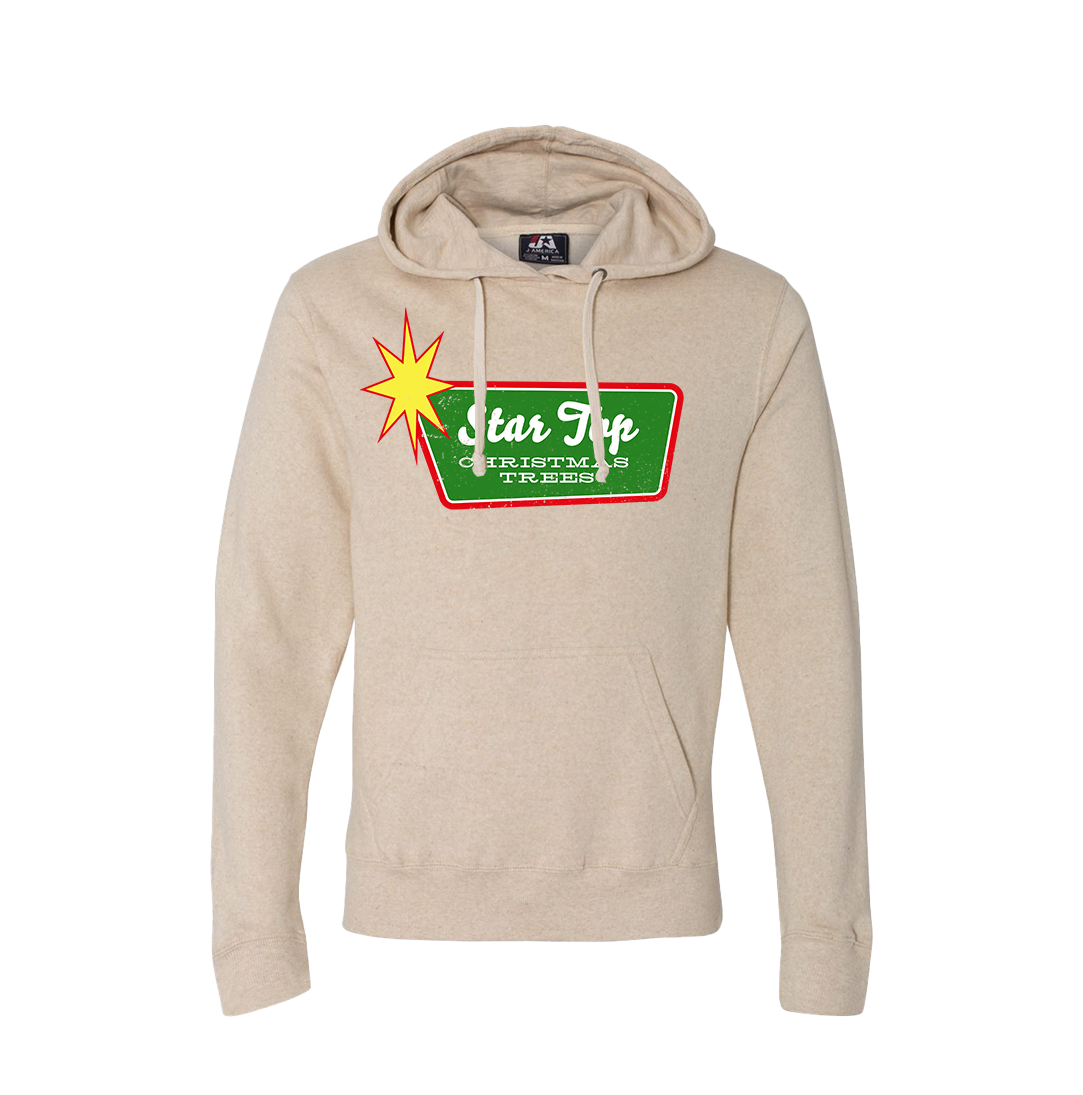 Star Top Christmas Trees Fleece Dressing Festive oatmeal hoodie
