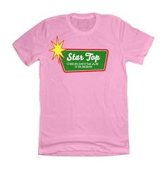 Star Top Christmas Trees T-shirts Dressing Festive pink tee