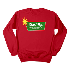 Star Top Christmas Trees Fleece Dressing Festive red crew