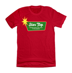 Star Top Christmas Trees T-shirts Dressing Festive red tee