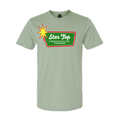 Star Top Christmas Trees T-shirts Dressing Festive sage tee