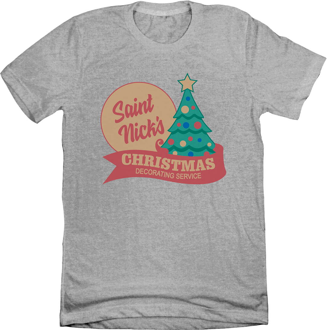Saint Nick's Decorating Service Christmas at the Plaza Hallmark T-shirt grey