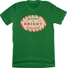Merry and Bright Candy Canes Dressing Festive green tee