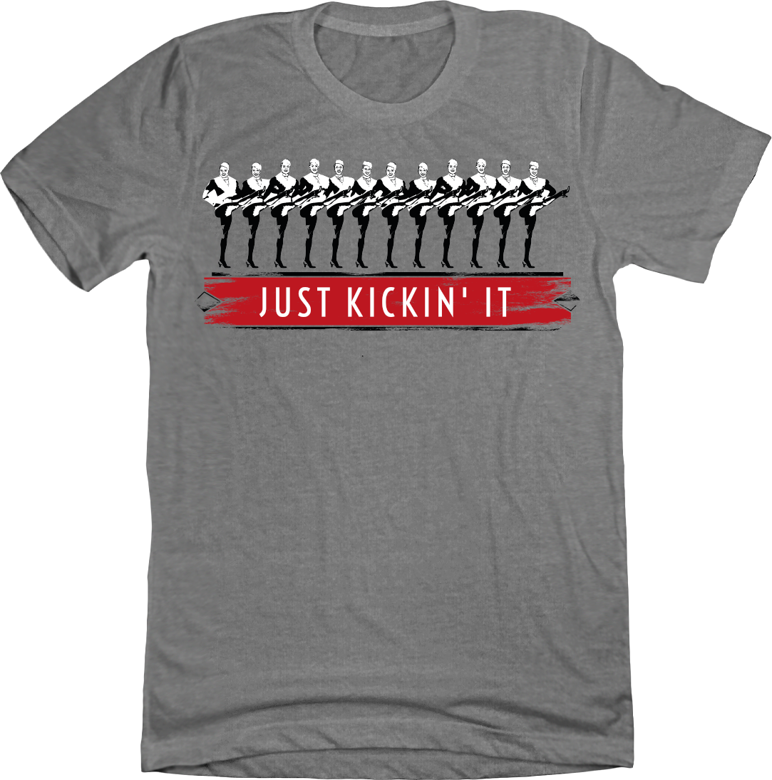 Just Kickin' It Dressing Festive grey T-shirt