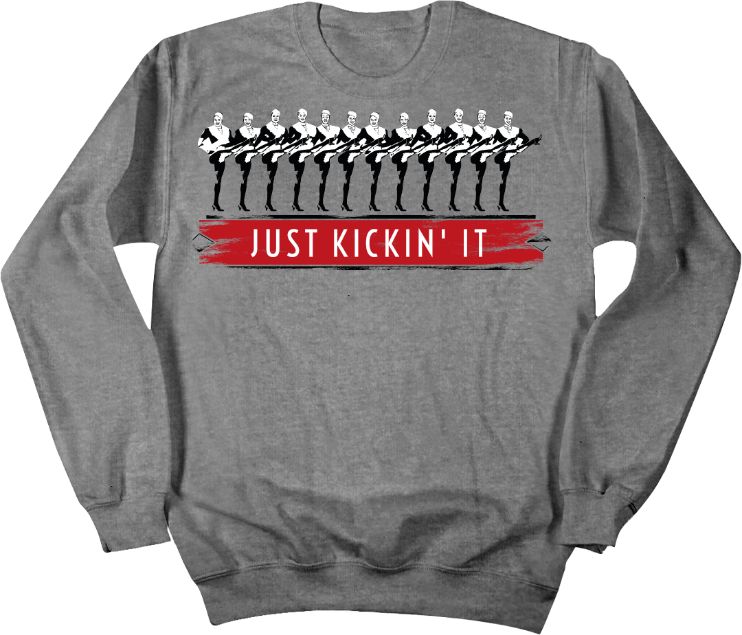 Just Kickin' It Dressing Festive crewneck grey